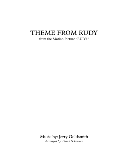 Free Sheet Music Theme From Rudy From The Motion Picture Rudy