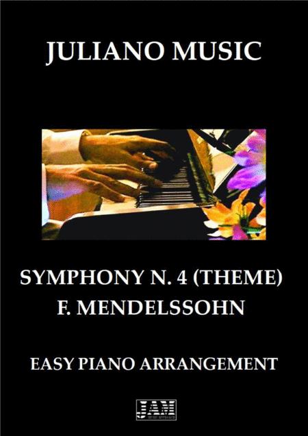 Free Sheet Music Theme From Symphony N 4 Easy Piano C Version F Mendelssohn