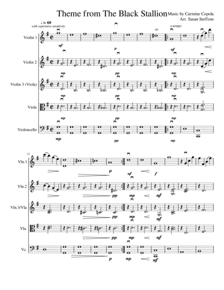 Theme From The Black Stallion Sheet Music