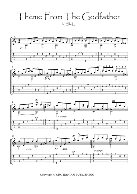 Theme From The Godfather Sheet Music