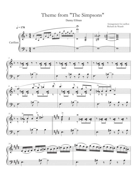 Free Sheet Music Theme From The Simpsons For Carillon