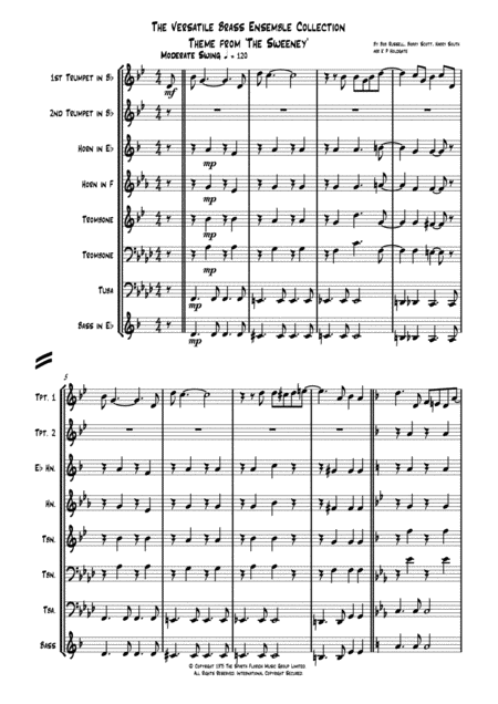 Free Sheet Music Theme From The Sweeney Brass Quintet