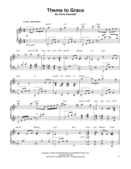 Free Sheet Music Theme To Grace