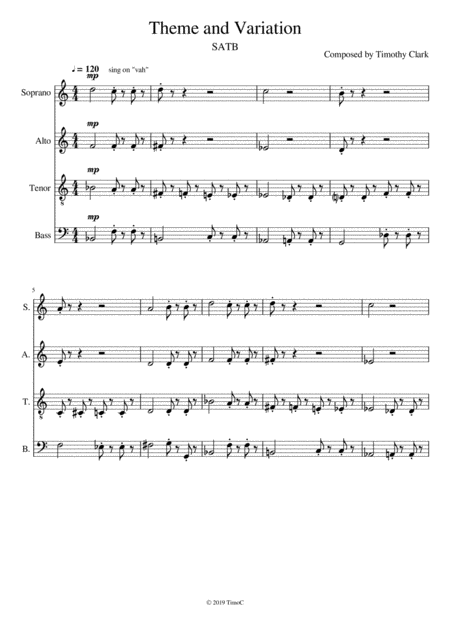 Theme Variation Sheet Music