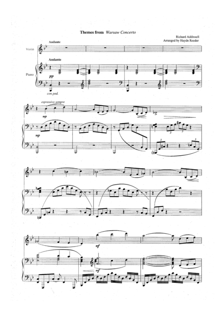 Free Sheet Music Themes From Warsaw Concerto