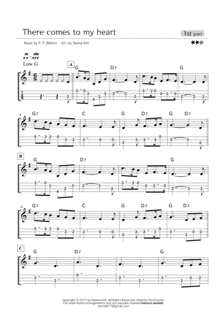 Free Sheet Music There Comes To My Heart Hymn Ukulele Ensemble