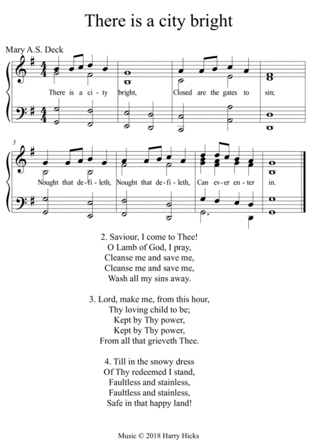 There Is A City Bright A New Tune To A Wonderful Old Hymn Sheet Music