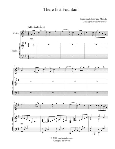 Free Sheet Music There Is A Fountain Piano Violin