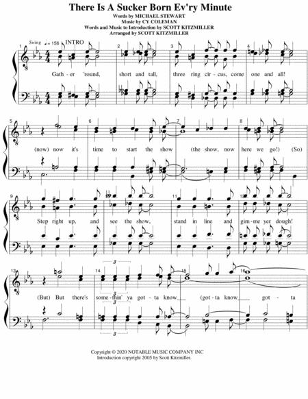 There Is A Sucker Born Ev Ry Minute Sheet Music