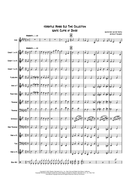 Free Sheet Music There Will Be Bluebirds Over The White Cliffs Of Dover 10 Piece Vocal Version