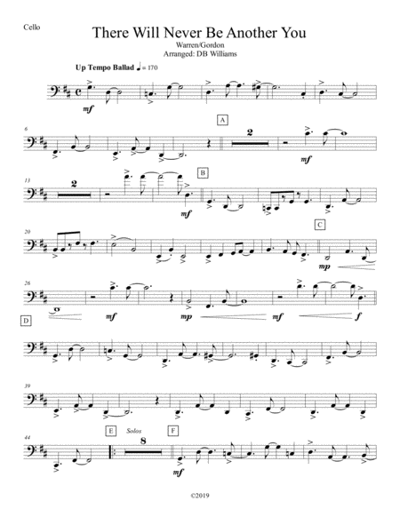 There Will Never Be Another You Cello Sheet Music