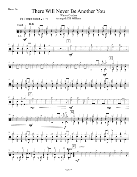 There Will Never Be Another You Strings Drum Set Sheet Music