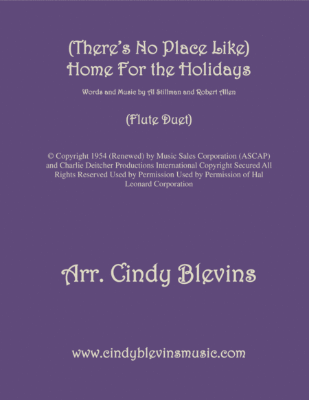 Theres No Place Like Home For The Holidays Arranged For Flute Duet Sheet Music