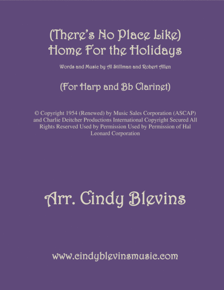 Theres No Place Like Home For The Holidays Arranged For Harp And Bb Clarinet Sheet Music