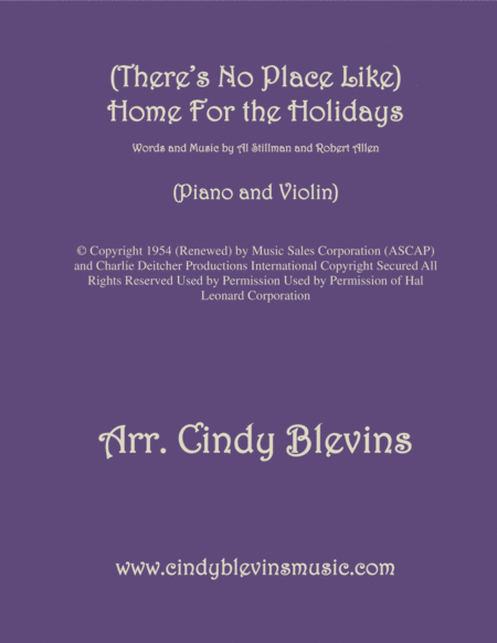 Theres No Place Like Home For The Holidays Arranged For Piano And Violin Sheet Music