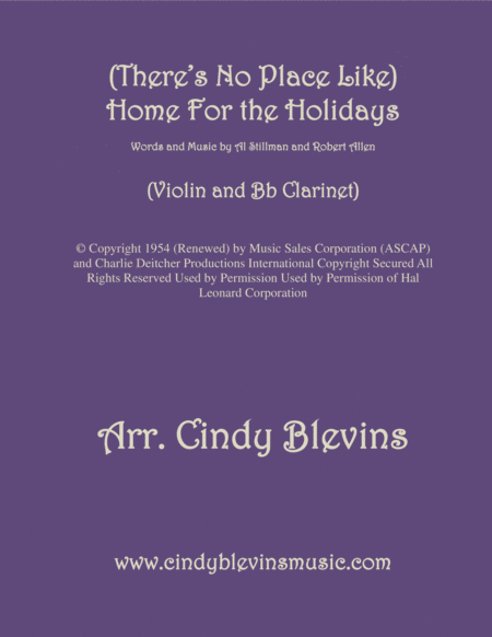 Free Sheet Music Theres No Place Like Home For The Holidays Arranged For Violin And Bb Clarinet