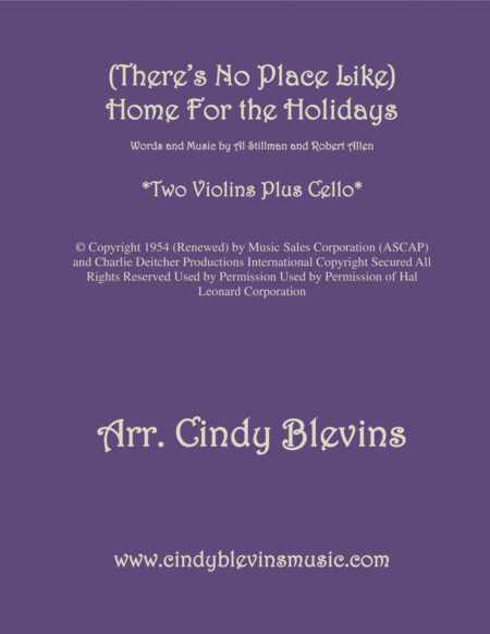 Theres No Place Like Home For The Holidays For Two Violins And Cello Sheet Music