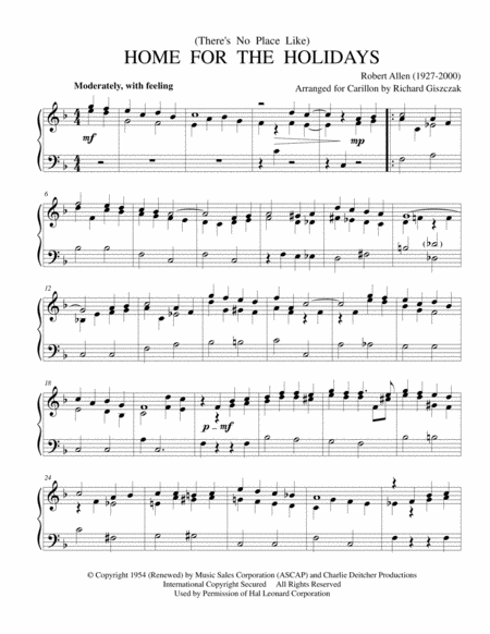 Free Sheet Music Theres No Place Like Home For The Holidays