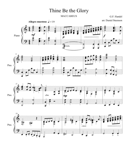 Free Sheet Music Thine Be The Glory