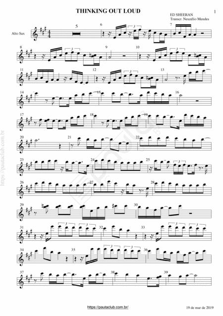 Thinking Out Loud Saxofone Alto Sheet Music