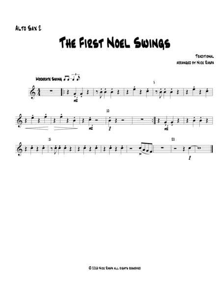 This First Noel Swings Alto Sax 2 Part Sheet Music