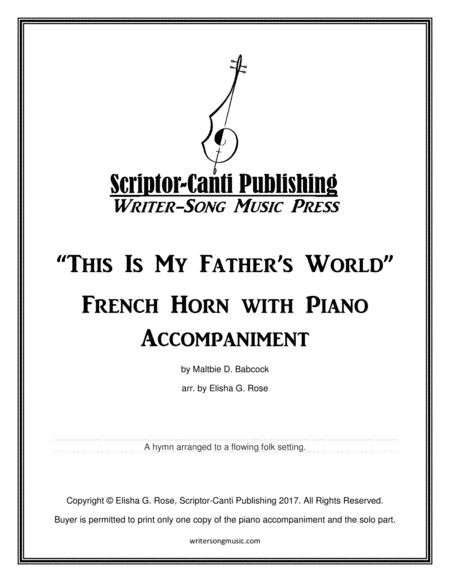 Free Sheet Music This Is My Fathers World French Horn