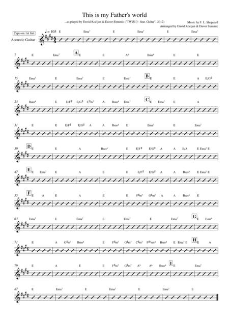 This Is My Fathers World Guitar Alto Sax Sheet Music