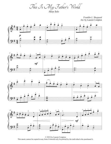 Free Sheet Music This Is My Fathers World Harp Solo