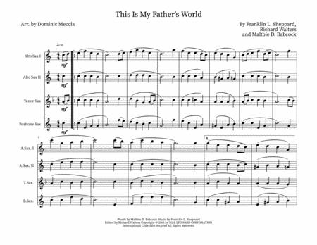 This Is My Fathers World Sax Quartet Sheet Music