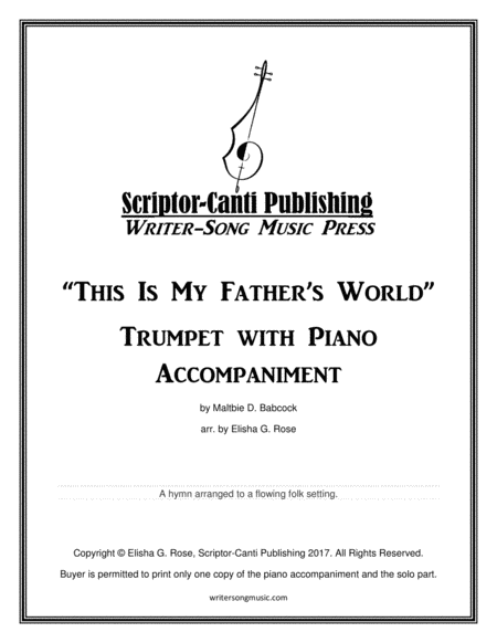 Free Sheet Music This Is My Fathers World Trumpet