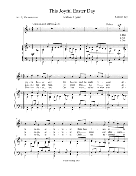 This Joyful Easter Day Unison Anthem Sheet Music