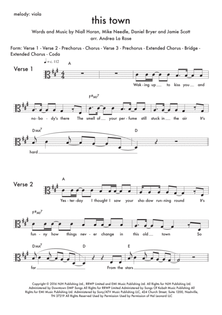 This Town Trio For Viola Guitar Piano Sheet Music