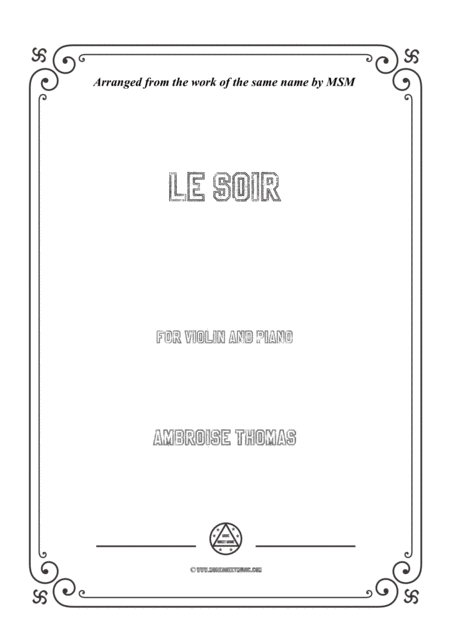 Thomas Le Soir For Violin And Piano Sheet Music