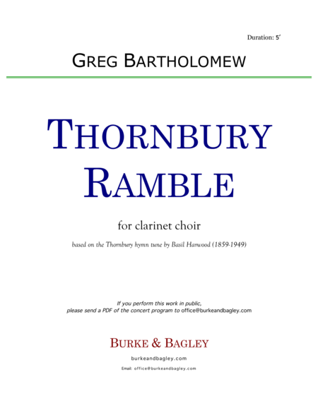 Free Sheet Music Thornbury Ramble