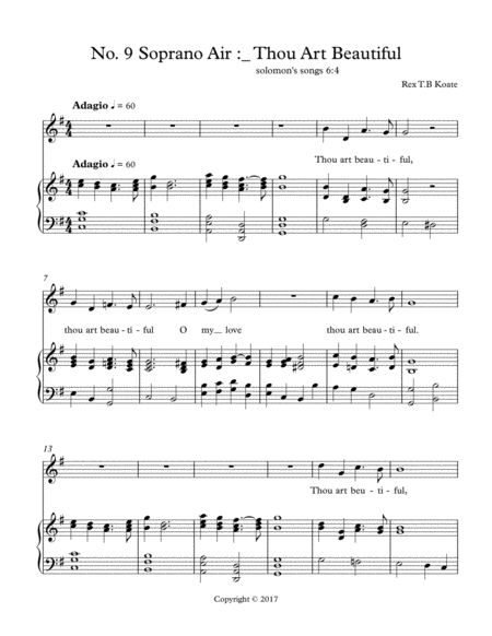 Thou Art Beautiful Sheet Music