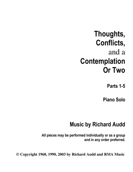 Free Sheet Music Thoughts Conflicts And A Contemplation Or Two