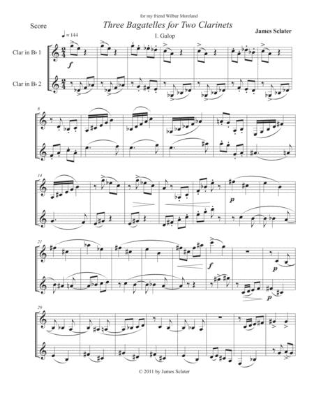 Three Bagatelles For Two Clarinets Sheet Music