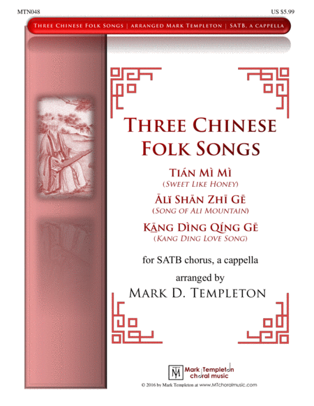 Free Sheet Music Three Chinese Folk Songs