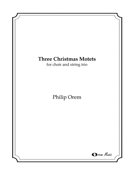 Free Sheet Music Three Christmas Motets