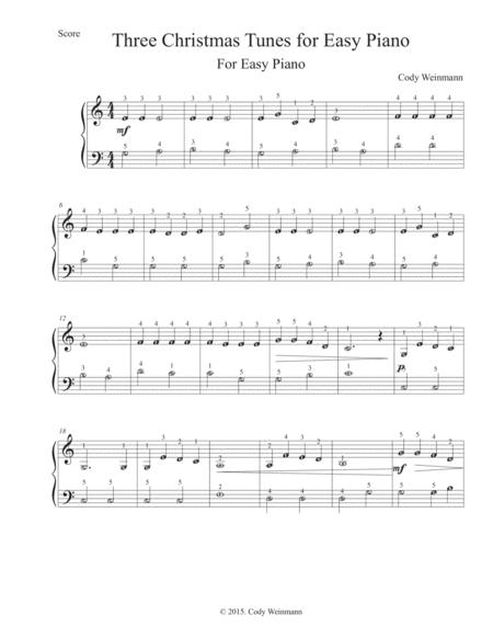 Three Christmas Tunes For Easy Piano Sheet Music