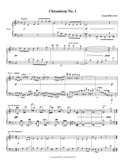 Three Chromicons For Piano Solo Sheet Music