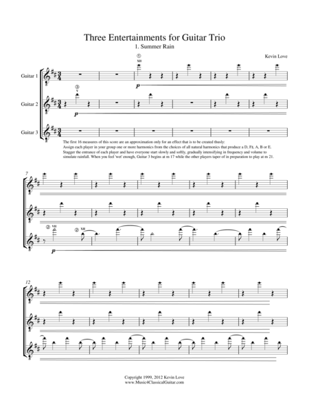 Free Sheet Music Three Entertainments Guitar Trio Score And Parts