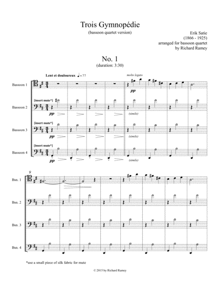 Three Gymnopedie Sheet Music