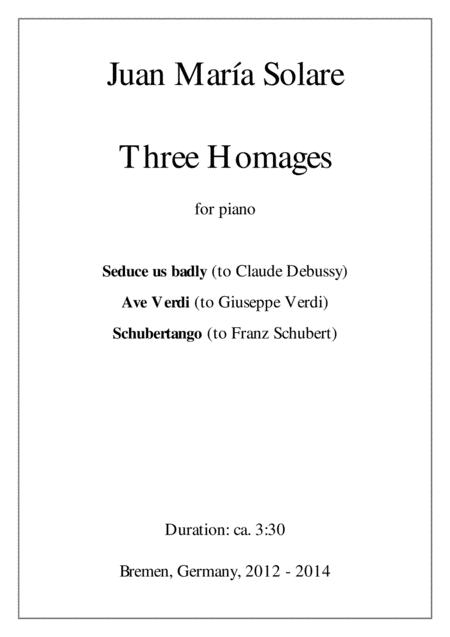 Three Homages Piano Solo Sheet Music