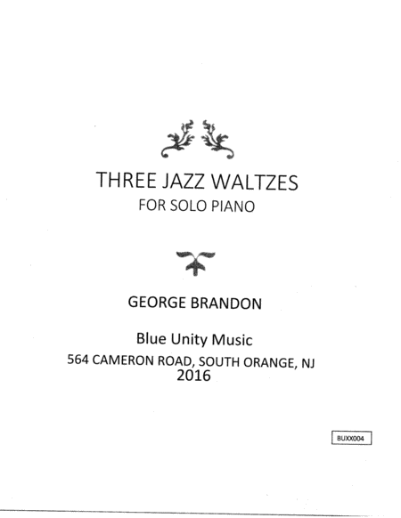 Three Jazz Waltzes For Solo Piano Sheet Music