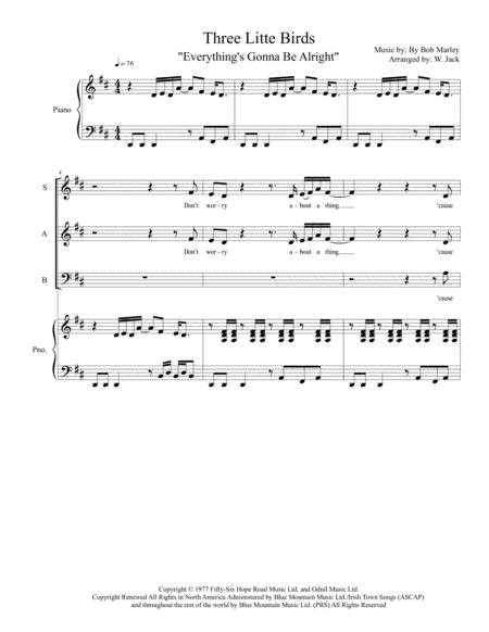 Three Little Birds Sab W Acc Sheet Music