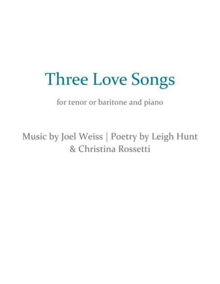 Three Love Songs Sheet Music