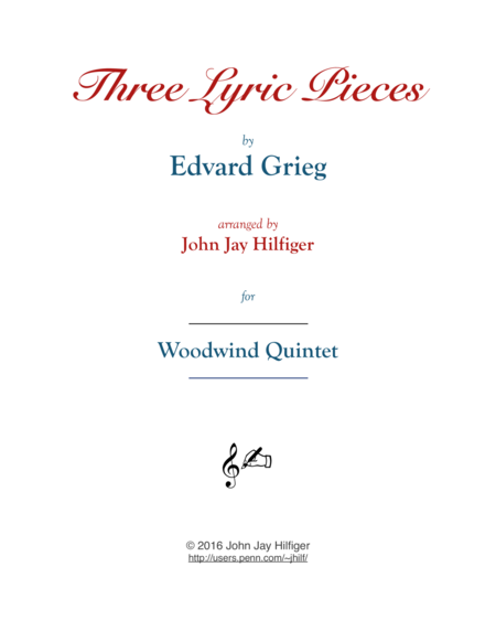 Free Sheet Music Three Lyric Pieces