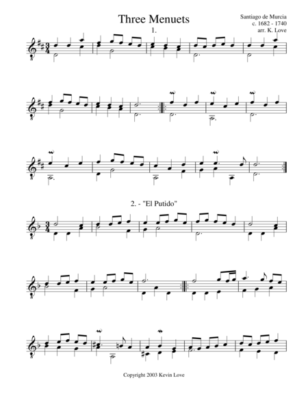 Three Menuets Sheet Music