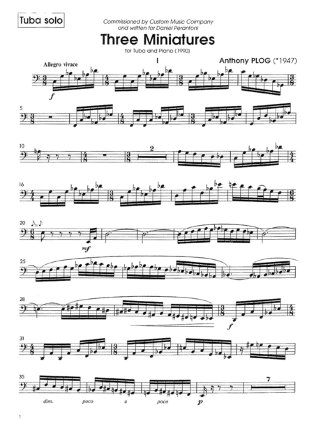 Free Sheet Music Three Miniatures A Plog